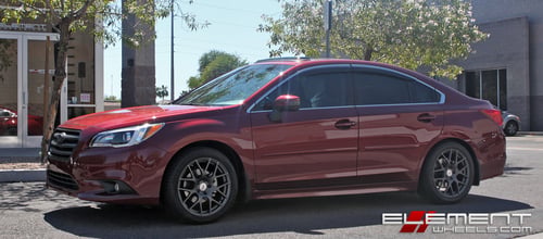 18x8.5 Tsw Nurburgring Matte Gunmetal (Rotary Forged) on a Subaru Legacy w/ Specs