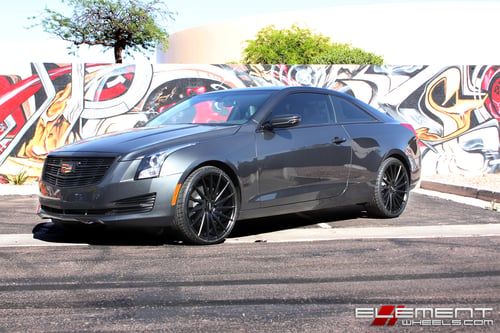 20x8.5 Varro VD15 Satin Black on 2017 Cadillac ATS Coupe w/ Specs