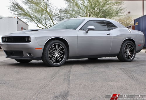 20 inch Staggered Asanti ABL-10 Gloss Black Machined on a 2017 Dodge Challenger w/ Specs