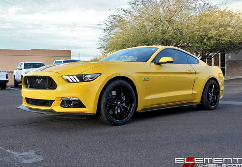 20 inch Staggered Variant Krypton Piano Black on a 2017 Ford Mustang GT w/ Specs