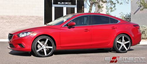 20x8.5 Niche Milan Brushed/Gloss Black M124 on a 2017 Mazda 6 w/Specs