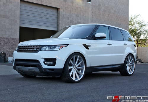 24x10 Koko Kuture Kapan Gloss Silver on a 2017 Land Rover Ranger Rover Sport w/ specs