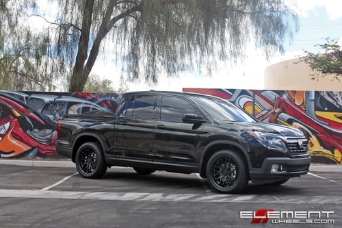 20x8.5 Eurotex 06 Matte Black on a 2017 Honda Ridgeline w/ Specs