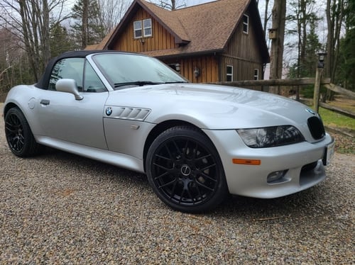 Staggered 18 Inch Avant Garde M359 Matte Black on a 2001 BMW Z3