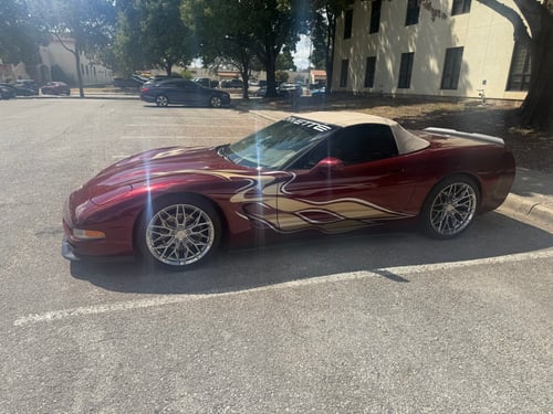 Staggered Set 19/20 inch Variant Maxim in Chrome Powdercoat on a 2003 Chevrolet Corvette C5