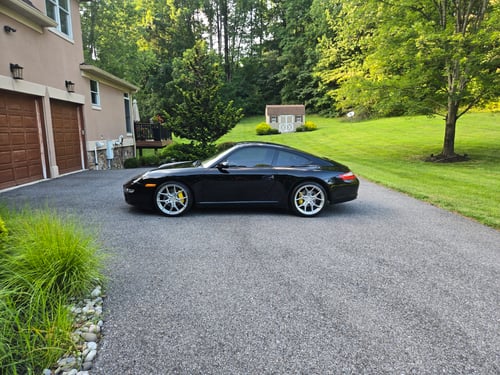 Staggered 19 inch Variant Nysa in Raw Milled on a 2006 Porsche 911 Carrera 997 Base Narrow Body