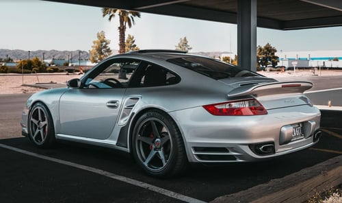 19 Inch Staggered Variant Sena's in Gloss Gunmetal on a 2007 997 Porsche 911 Turbo S Coupe