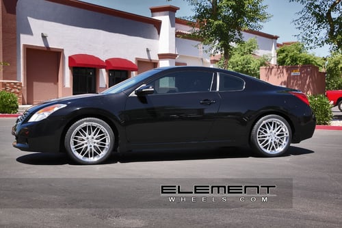 MRR GT1 Silver 19 inch Wheels on 09 Nissan Altima Coupe w/ Specs
