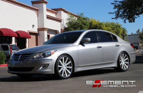 21 inch Staggered DUB 1 wheels On 2012 Hyundai Genesis Sedan w/ Specs
