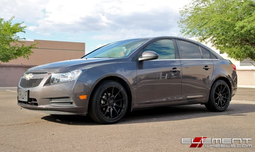 18x8 Big bang Sport BSP31 Satin Black on 2011 Chevy Cruze w/ Specs
