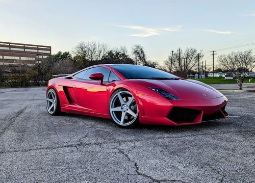 20 inch Staggered Variant Sena in Gloss Silver on a 2012 Lamborghini Gallardo