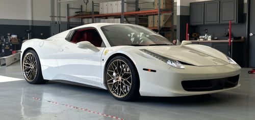 20 and 21 inch Staggered Variant Maxim Satin Bronze on a 2013 Ferrari 458 Spyder