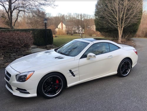 19 inch Staggered Ferrada CM1 in Matte Black w/ Chrome Lip on a 2013 Mercedes-Benz SL400