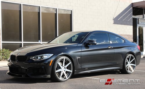 20 inch Staggered Vertini Dynasty Slate Grey Machined on 2014 BMW 428i Series w/ Specs