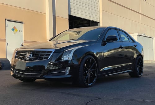 Staggered 19 inch Blaque Diamond BD-11's in Gloss Black on a 2014 Cadillac ATS Sedan