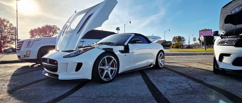 Staggered 20 inch Ace Alloy AFF06 in Liquid Silver on a 2014 Jaguar F-Type