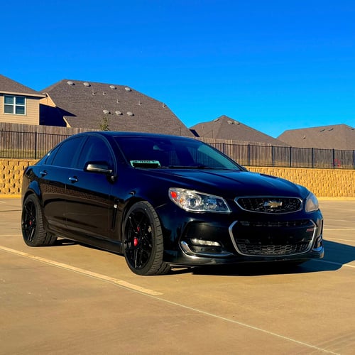 Staggered 20 inch Variant  Zeno's in Satin Black on a 2016 Chevrolet SS Sport Sedan