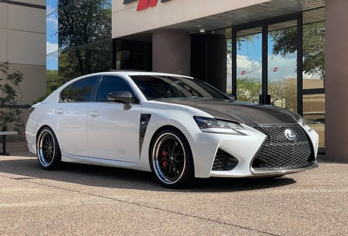20 inch Staggered Variant SFC-3P in Satin Black on a 2016 Lexus GS-F