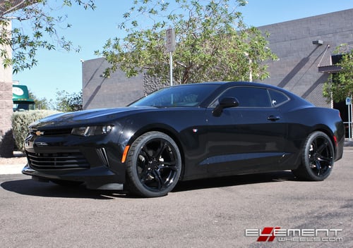 20 inch Staggered MRR 017 Camaro 1LE Replica Wheels Gloss Black on a 2017 Chevy Camaro SS w/ Specs