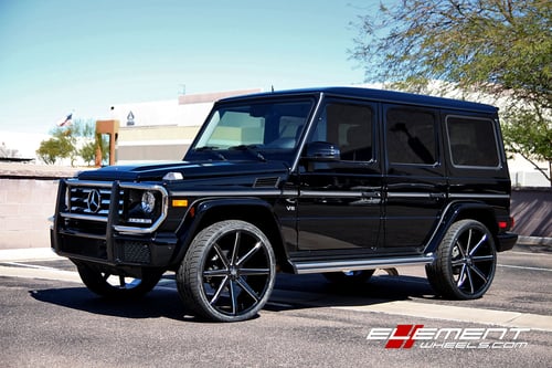 24 inch DUB Push Gloss Black Milled on 2016 Mercedes G Wagon G550 w/ Specs