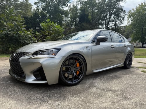 Staggered 20 inch Avant Garde M580R's in Gloss Forge Charcoal on a 2017 Lexus GS-F