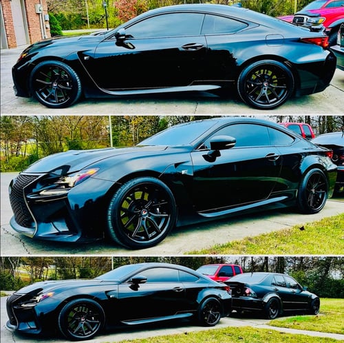 Staggered 20 inch Ferrada FR2's in Matte Black w/ Gloss Black Lip on a 2017 Lexus RC-F