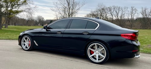 20 inch Staggered Ace Alloy AFF06's in Liquid Silver Machined Lip on a 2018 BMW 540I