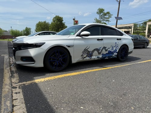 19 inch Konig Myth in Gloss Black w/ Blue Tinted Clear Coat on a 2018 Honda Accord
