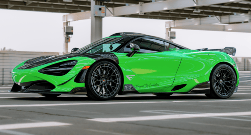 20 inch Staggered Ferrada FR12 in Obsidian Gloss Black on a 2018 McLaren 720s