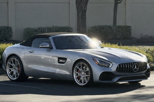 Double Staggered 20/21 inch Element Forged SF-2 in Gloss Silver on a 2018 Mercedes-Benz AMG GT