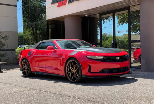 Staggered 22 inch Rohana RFX11 in Brushed Bronze on a 2019 Chevrolet Camaro