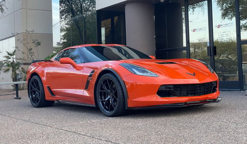 19 and 20 inch Staggered MRR FS06 in Carbon Flash on a 2019 Chevrolet Corvette Grand Sport Z06