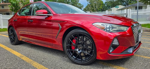 19 inch Enkei Raijin's in Matte Black on a 2019 Genesis G70