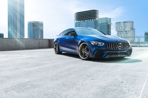 22 inch Staggered Ferrada CM1 Matte Graphite w/ Chrome Lip on a 2020 Mercedes GT63S AMG
