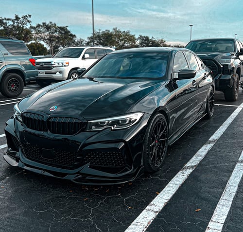 Staggered 20 Inch Variant Aure's in Gloss Black on a 2020 BMW 330i