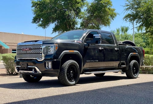 20 inch KMC KM544 Mesa in Satin Black on a 2020 GMC Sierra 2500