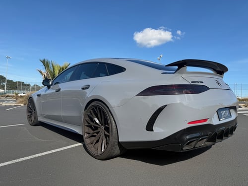 Staggered 22 inch Ferrada Forge-8 FR9 in Obsidian Black on a 2020 Mercedes Benz AMG GT63S
