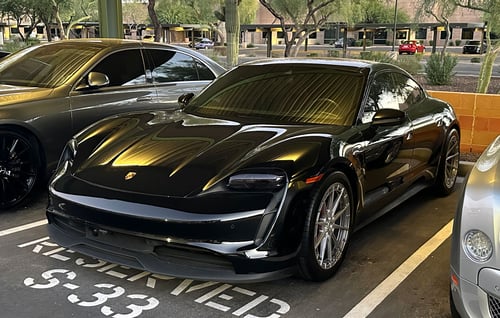 20 inch Staggered Variant Aure Raw Milled on 2020 Porsche Taycan S
