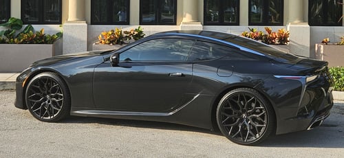 22 inch Staggered Vossen HF-2's in Gloss Black on a 2021 Lexus LC500