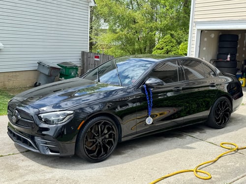 20 inch Lexani Static in Gloss Black on a 2021 Mercedes-Benz E Class