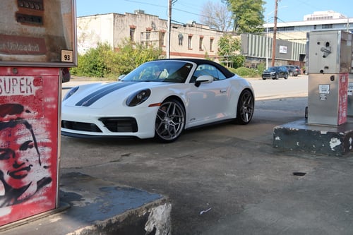 Double Staggered 20 & 21 inch Rohana RFX11's in Brushed Titanium on a 2024 Porsche 911 Carrera 992