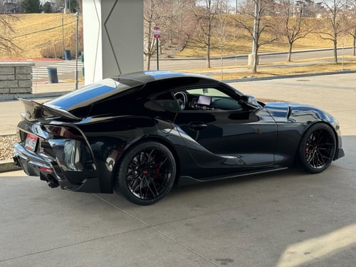 Staggered 19 inch Variant Maxim's in Satin Black on a 2021 Toyota Supra