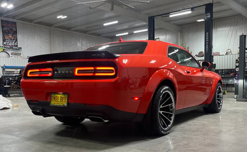 20 inch Ferrada CM2's in Gloss Black Machined w/ Chrome Lip on a 2022 Dodge Challenger (Factory Widebody)