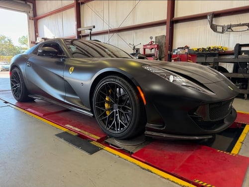 Double Staggered 20/21 inch Variant Maxim in Satin Black on a 2022 Ferrari 812 GTS