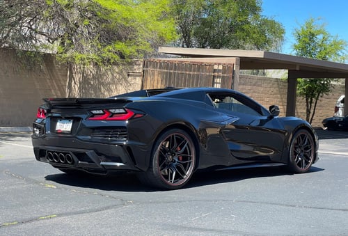 20 and 21 inch Staggered Factory Wheels on a 2023 Chevrolet Corvette C8 Z06