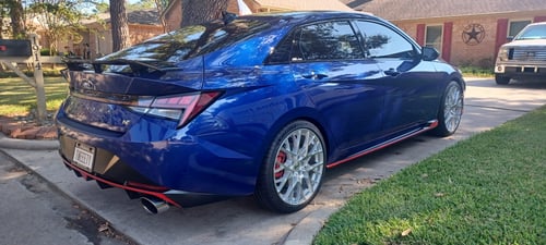 19 inch TSW Sebring in Silver w/ Mirror Cut Face on a 2023 Hyundai Elantra N