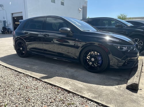 19 inch HRE FlowForm FF11's in Tarmac on a 2023 Volkswagen Golf R