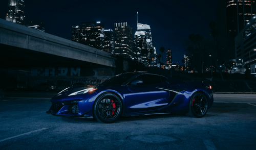 20/21 inch Staggered Blaque Diamond F25 in Black on a 2024 Chevrolet Corvette C8 Z06