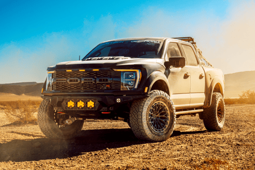 20 Inch Ferrada Wheels Forge8 FTR12 in Obsidian Black on a 2024 Ford F150 Raptor R