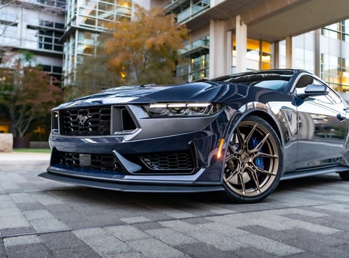 Staggered 20 inch Variant Nysa's in Gloss Bronze on a 2024 Ford Mustang Dark Horse